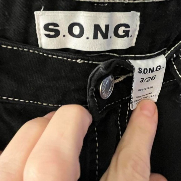 Soda Women's Black Cargo Straight Leg Jeans​ - Picture 3 of 4